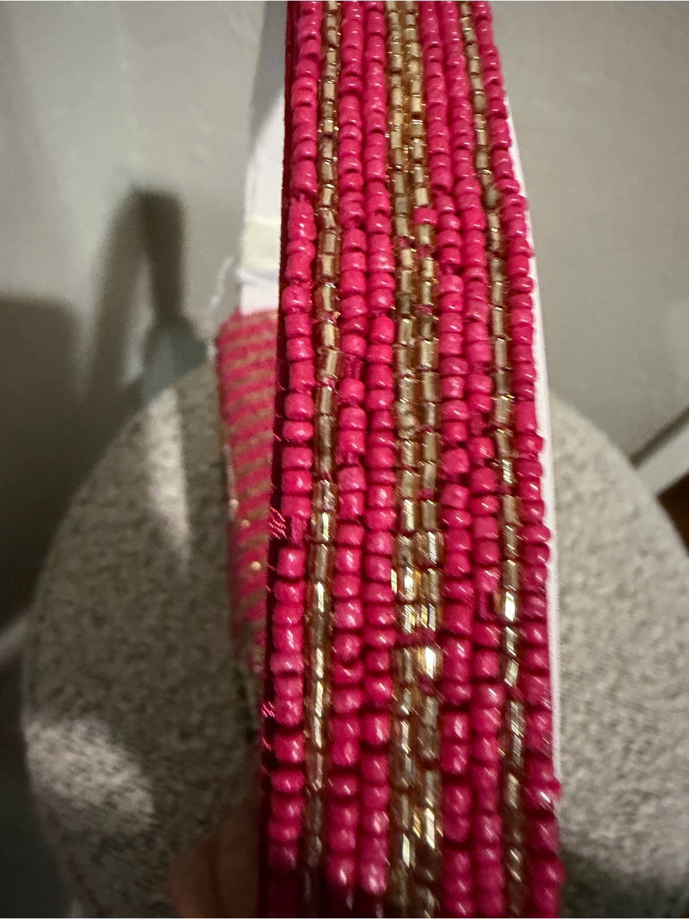 Pink Beaded Cocktail Embellished Shoulder Bag - Picture 3 of 3